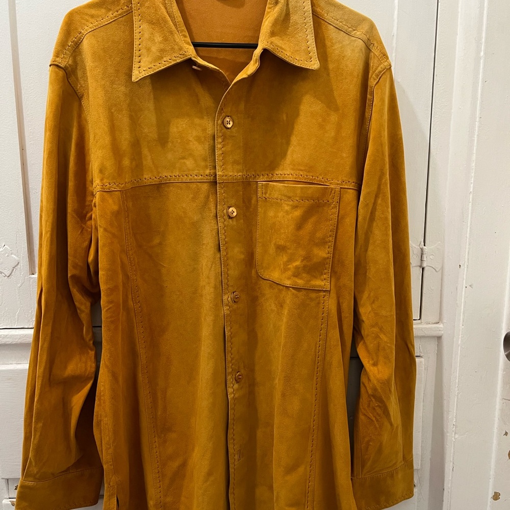Men's Stefano Ricci Calf Suede Shirt Jacket